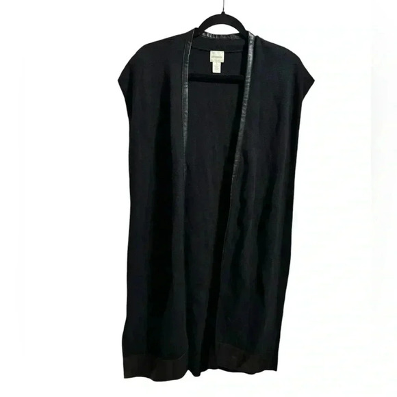 Chico’s Margeaux Black Long Line Knit Vest Size Medium - Picture 1 of 4